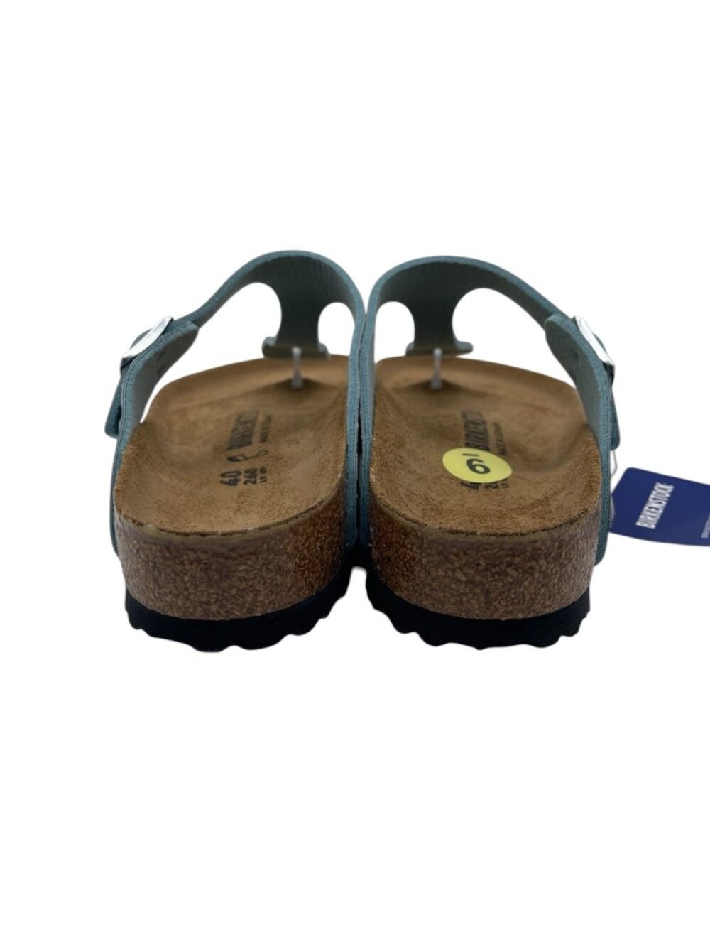 Birkenstock Gizeh Thong Sandals Gator Gleam Pearl Light Mint Silver US W/9 - Picture 5 of 6